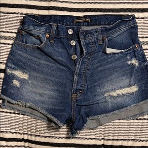 Abercrombie & Fitch High Rise Denim Shorts